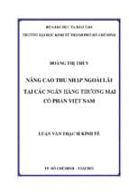 Nâng cao thu nhập ngoài lãi tại các ngân hàng thương mại cổ phần việt nam