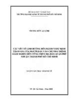 Các yếu tố ảnh hưởng đến hành vi dự định tham gia của người dân vào chương trình giảm nghèo bền vững trên địa bàn quận phú nhuận thành phố hồ chí minh