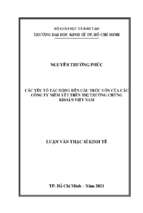 Các yếu tố tác động đến cấu trúc vốn của các công ty niêm yết trên thị trường chứng khoán việt nam