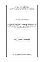 Các yếu tố tác động đến ý định tiếp nhận thông tin tuyên truyền thông qua mạng xã hội nghiên cứu tại thành phố hồ chí minh