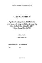 Nghiên cứu hiệu quả của thiết bị chỉ thị sự cố trong việc nâng cao độ tin cậy cung cấp điện của lưới điện phân phối 22kv quận hoàng mai, hà nội