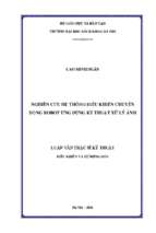 Nghiên cứu hệ thống điều khiển chuyển động robot ứng dụng kỹ thuật xử lý ảnh