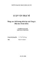 Nâng cao chất lượng nhân lực tại công ty điện lực hoàn kiếm