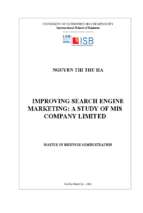 Improving search engine marketing a study of mis company limited
