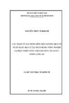 Các nhân tố tác động đến chất lượng dịch vụ ngân hàng bán lẻ tại ngân hàng nông nghiệp và phát triển nông thôn huyện cần giuộc  đông long an