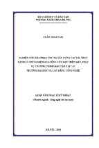 Nghiên cứu máy phay cnc và xây dựng các bài thực hành và thí nghiệm gia công cắt gọt trên máy, phục vụ chương trình đào tạo tại các trường đại học và cao đẳng công nghệ