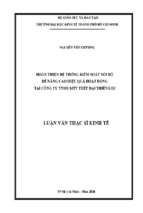 Hoàn thiện hệ thống kiểm soát nội bộ để nâng cao hiệu quả hoạt động tại công ty tnhh mtv thép đại thiên lộc