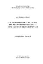 Các giai đoạn, đại dịch và hậu covid 19, phối hợp giữa chính sách tài khóa và chính sách tiền tệ   trường hợp việt nam