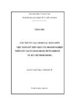 Các yếu tố tài chính tác động đến việc nắm giữ tiền mặt của doanh nghiệp niêm yết tại sở giao dịch chứng khoán tp. hồ chí minh (hose)