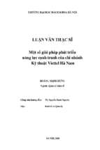 Một số giải pháp phát triển năng lực cạnh tranh của chi nhánh kỹ thuật viettel hà nam