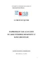 Inappropriate task allocation of large enterprise department at bank x   branch abc