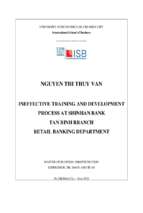 Ineffective training and development process at shinhan bank tan binh branch retail banking department