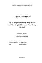 Một số giải pháp nhằm tạo động lực cho người lao động tại khách sạn thùy dương tp. huế