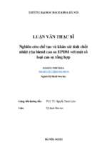 Nghiên cứu chế tạo và khảo sát tính chất nhiệt của blend cao su epdm với một số loại cao su tổng hợp