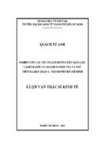 Nghiên cứu các yếu tố ảnh hưởng đến năng lực cạnh tranh của doanh nghiệp vừa và nhỏ trên đị bàn quận 4 – thành phố hồ chí minh