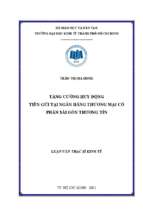 Tăng cường huy động tiền gửi tại ngân hàng thương mại cổ phần sài gòn thương tín