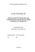 Nghiên cứu thiết kế hệ thống chiếu sáng tự động ứng dụng trong các khu di tích lịch sử ở tỉnh phú thọ