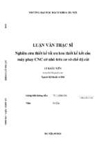 Nghiên cứu thiết kế tối ưu hóa thiết kế kết cấu máy phay cnc cỡ nhỏ trên cơ sở chế độ cắt