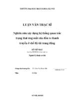 Nghiên cứu xây dựng hệ thống quan trắc trạng thái ứng suất của đầu to thanh truyền ở chế độ tải trọng động