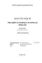 Thực nghiệm và mô phỏng số cho turbine gió không cánh
