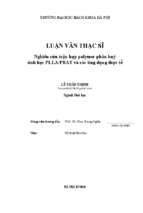 Nghiên cứu trộn hợp polymer phân hủy sinh học pllapbat và các ứng dụng thực tế