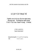 Nghiên cứu xử lý nợ xấu cho ngân hàng thương mại   trường hợp ngân hàng tmcp việt nam thịnh vượng   vp bank