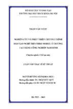 Nghiên cứu và phát triển chương trình đào tạo nghề tiện theo modul ở trường cao đẳng công nghiệp nam định 271387