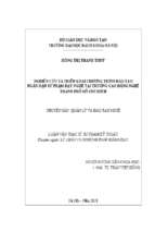 Nghiên cứu và triển khai chương trình đào tạo ngắn hạn sư phạm dạy nghề tại trường cao đẳng nghề thành phố hồ chí minh