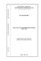 Nhận dạng người nói phụ thuộc từ khóa tiếng việt