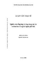 Nghiên cứu tổng hợp và ứng dụng xúc tác cacbon hóa từ nguồn lignin phế thải