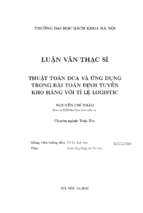 Thuật toán dca và ứng dụng trong bài toán định tuyến kho hàng với tỉ lệ logistic