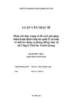 Phân tích thực trạng và đề xuất giải pháp nhằm hoàn thiện công tác quản lý an toàn vệ sinh lao động và phòng chống cháy nổ tại công ty điện lực tuyên quang