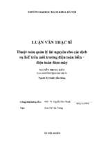 Thuật toán quản lý tài nguyên cho các dịch vụ iot trên môi trường điện toán biên   điện toán đám mây