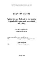 Nghiên cứu xác định một số căn nguyên vi rút gây hội chứng phát ban tại tỉnh bắc giang