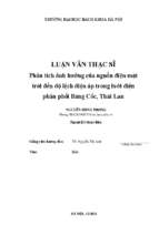 Phân tích ảnh hưởng của nguồn điện mặt trời đến độ lệch điện áp trong lưới điện phân phối băng cốc, thái lan