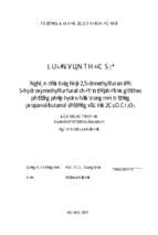 Nghiên cứu tổng hợp 2,5 dimethylfuran từ 5 hydroxymethylfurfural chế tạo từ phế liệu gỗ, theo phương pháp hydro hóa trong môi trường propanolbutanol sử dụng xúc tác 2cuo.cr2o3