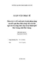 Phân tích và đề xuất một số giải pháp nâng cao kết quả thực hiện công việc của đội ngũ cán bộ công chức cấp xã tại thành phố bắc giang, tỉnh bắc giang