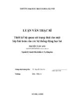 Thiết kế bộ quan sát trạng thái cho một lớp bài toán của các hệ thống động học lai