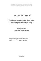 Thuật toán học sâu và ứng dụng trong ước lượng suy hao truyền sóng