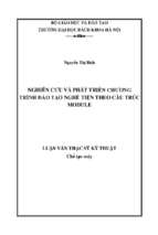 Nghiên cứu và phát triển chương trình đào tạo nghề tiện theo cấu trúc module