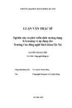 Nghiên cứu và phát triển dịch vụứng dụng e learning và áp dụng cho trường cao đẳng nghề bách khoa hà nội 319675