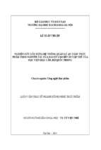 Nghiên cứu xây dựng hệ thống quản lý an toàn thực phẩm theo nguyên tắc của haccp vào bếp ăn tập thể của học viện hậu cần, bộ quốc phòng