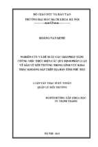 Nghiên cứu và đề xuất các giải pháp tăng cường việc thực hiện các quy định pháp luật về bảo vệ môi trường trong lĩnh vực khai thác khoáng sản trên địa bàn tỉnh phú thọ