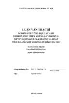 Nghiên cứu tổng hợp các axit hydroxamic chứa khung 6 hydroxy 2 methylquinazolin 4(3h) one và hoạt tính kháng một số dòng tế bào ung thư