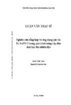 Nghiên cứu tổng hợp và ứng dụng xúc tác fe sapo 5 trong quá trình nâng cấp dầu sinh học thu nhiên liệu