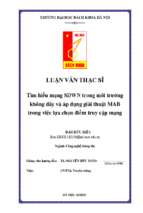 Tìm hiểu mạng sdwn trong môi trường không dây và áp dụng giải thuật mab trong việc lựa chọn điểm truy cập mạng