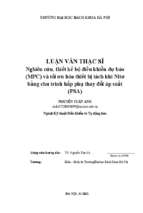 Nghiên cứu, thiết kế bộ điều khiển dự báo (mpc) và tối ưu hóa thiết bị tách khí nitơ bằng chu trình hấp phụ thay đổi áp suất (psa)