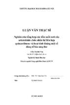 Nghiên cứu tổng hợp các dẫn xuất mới của artemisinin chứa nhân hệ liên hợp quinazolinone và hoạt tính kháng một số dòng tế bào ung thư