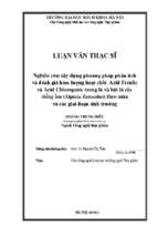 Nghiên cứu xây dựng phương pháp phân tích và đánh giá hàm lượng hoạt chất acid ferulic và acid chlorogenic trong lá và bột lá cây riềng ấm (alpinia zerumbet) theo mùa và các giai đoạn sinh trưởng