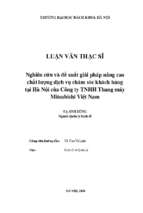 Nghiên cứu và đề xuất giải pháp nâng cao chất lượng dịch vụ chăm sóc khách hàng tại hà nội của công ty tnhh thang máy mitsubishi việt nam 319801